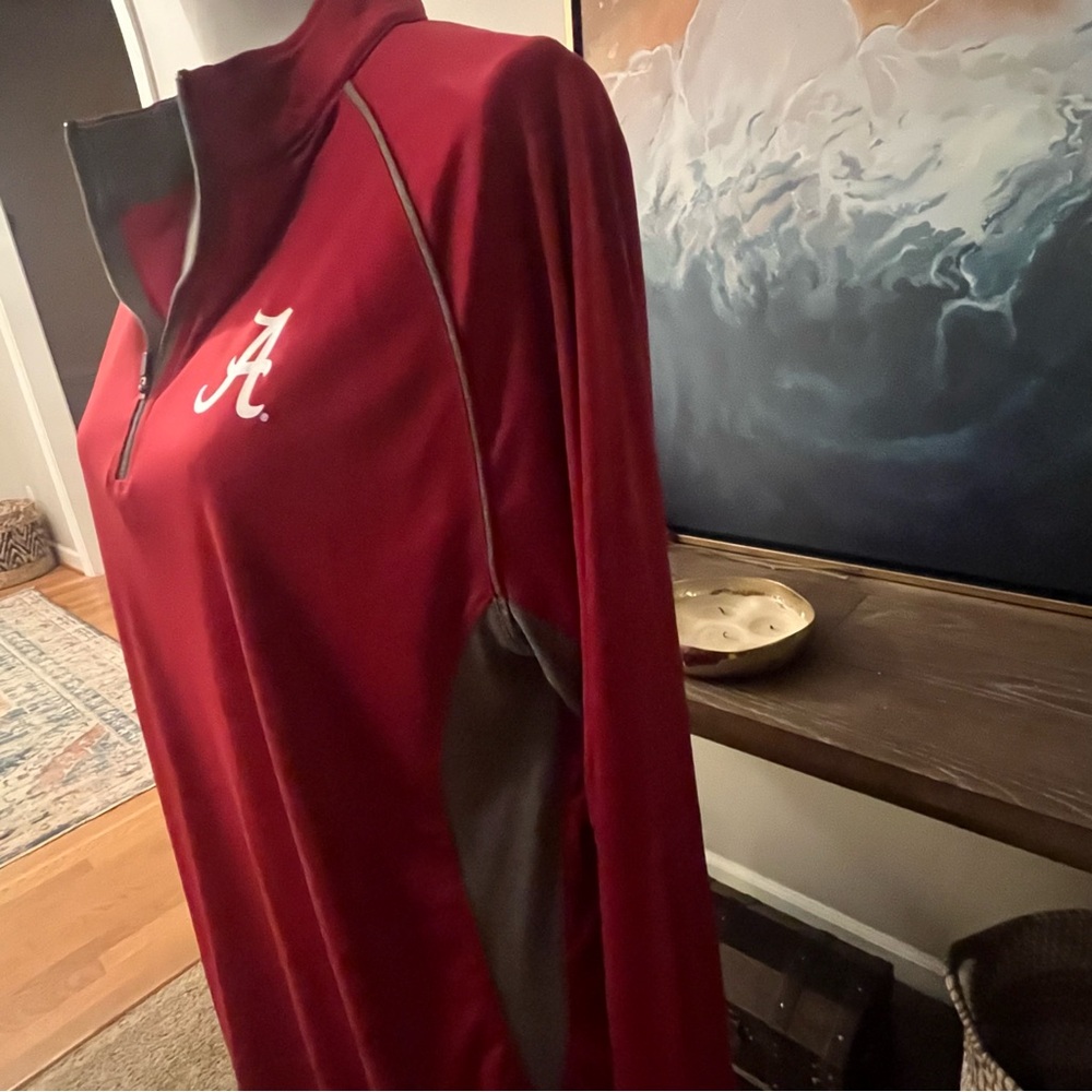❤️ Alabama Crimson Tide Quarter Zip Pullover Red Athletic Game Day Top L Large - Picture 3 of 8